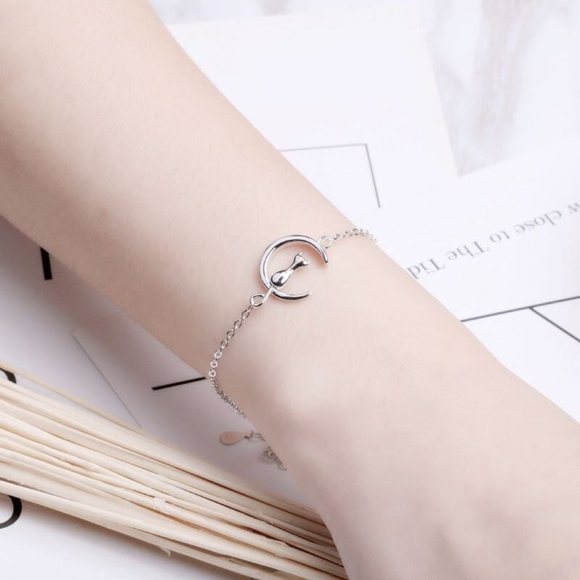 Jewelry - NEW Silver Simple Romantic Fashion Cat Bracelet Anklet